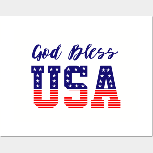 God Bless USA 4th of July-Happy Independence Day- USA day Posters and Art